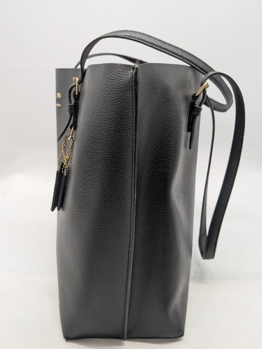 Authentic Coach Black Double Faced Leather Mollie Tote Bag - Picture 6 of 7